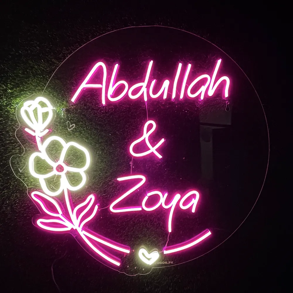 Glowing custom neon sign in a Lahore cafe – Neon Signs Pakistan"