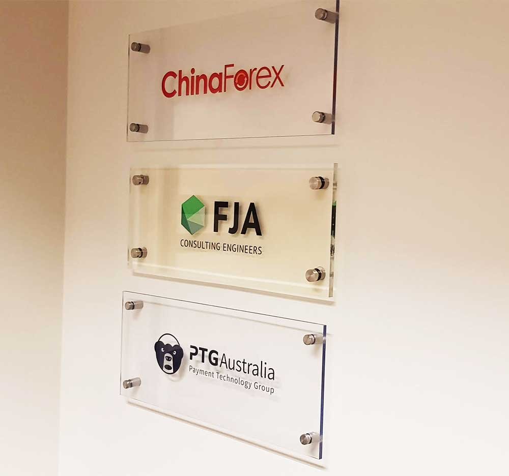: Black acrylic signs Sydney for modern retail branding in the CBD.