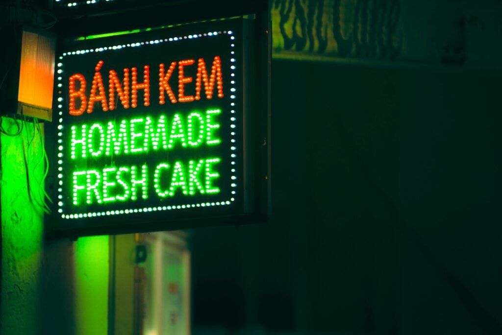 Restaurant using colorful Flex Sign for menu and offer promotion.”